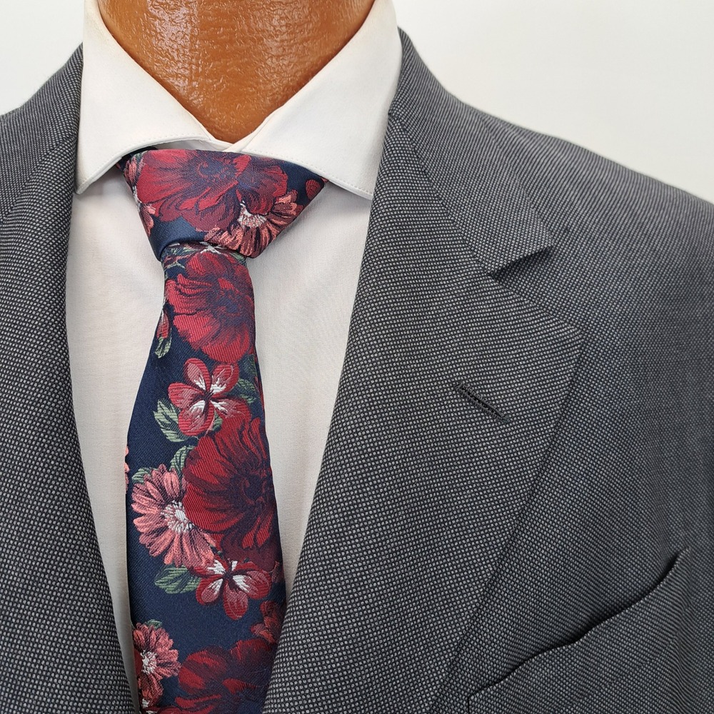 Oxxford Clothes Mens 48R Gray Blazer Suit Jacket Sport Coat Micro Dot Pattern